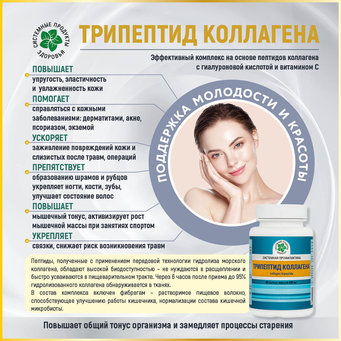 Трипептид коллагена, 60 капс.